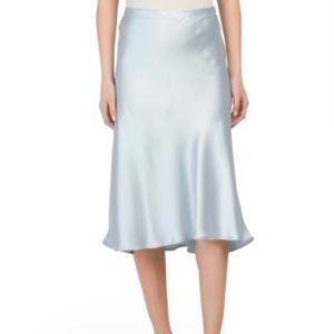 Rachel Zoe Flounce Satin Slip MIDI Skirt